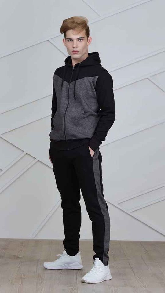 Grey black hoodie for boys